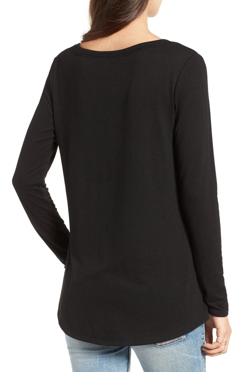 Socialite Strap Front Tee, Alternate, color, 