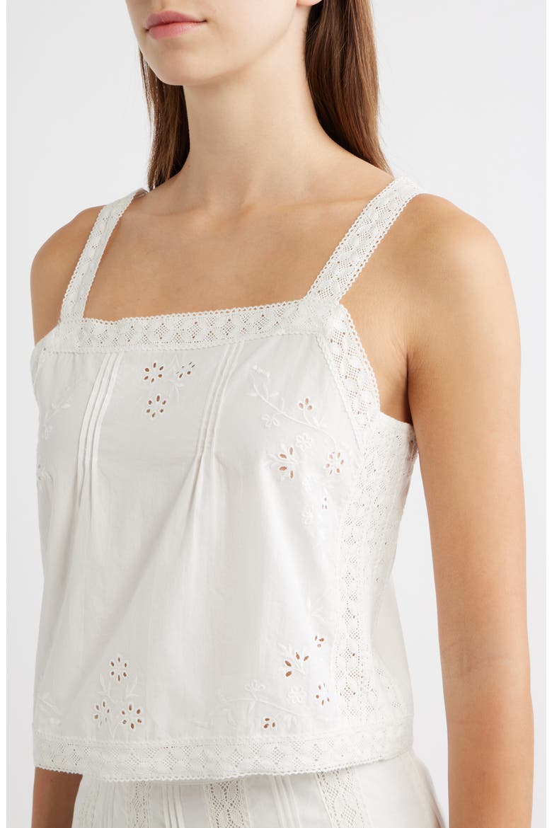 Amal Embroidered Eyelet Organic Cotton Top, Alternate, color, IVORY