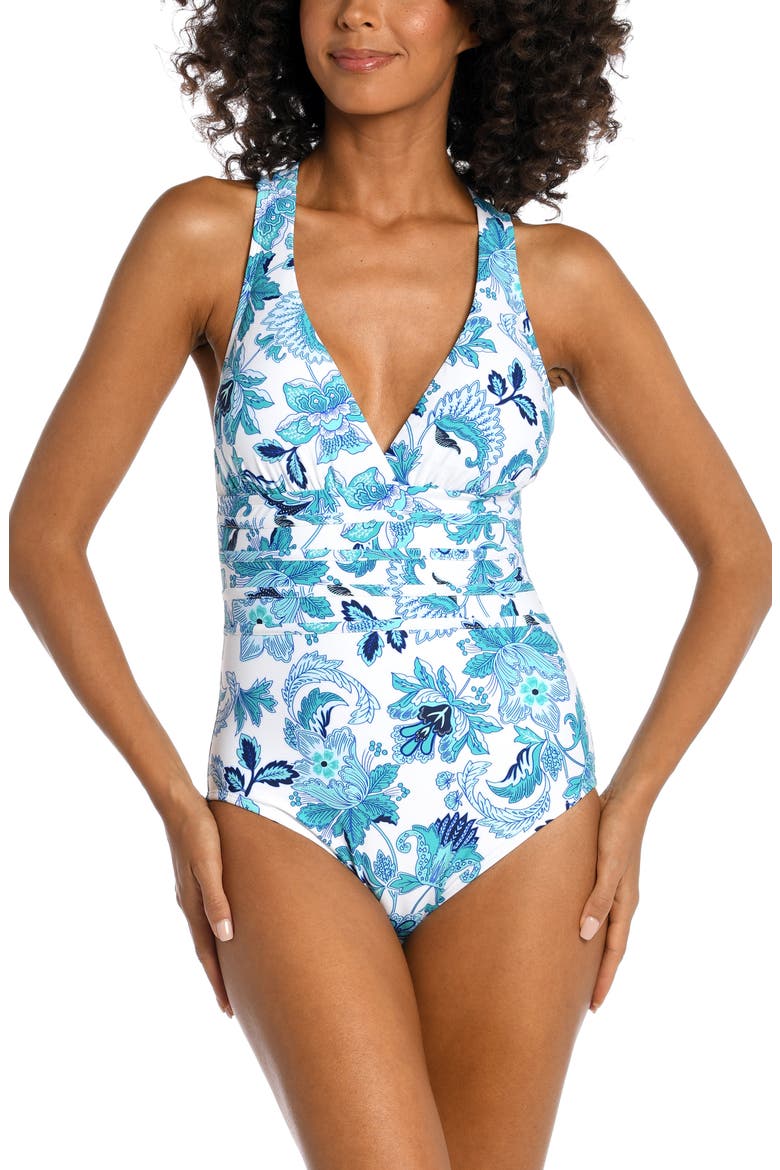 Santorini Strappy One-Piece Swimsuit, Main, color, EMERALD