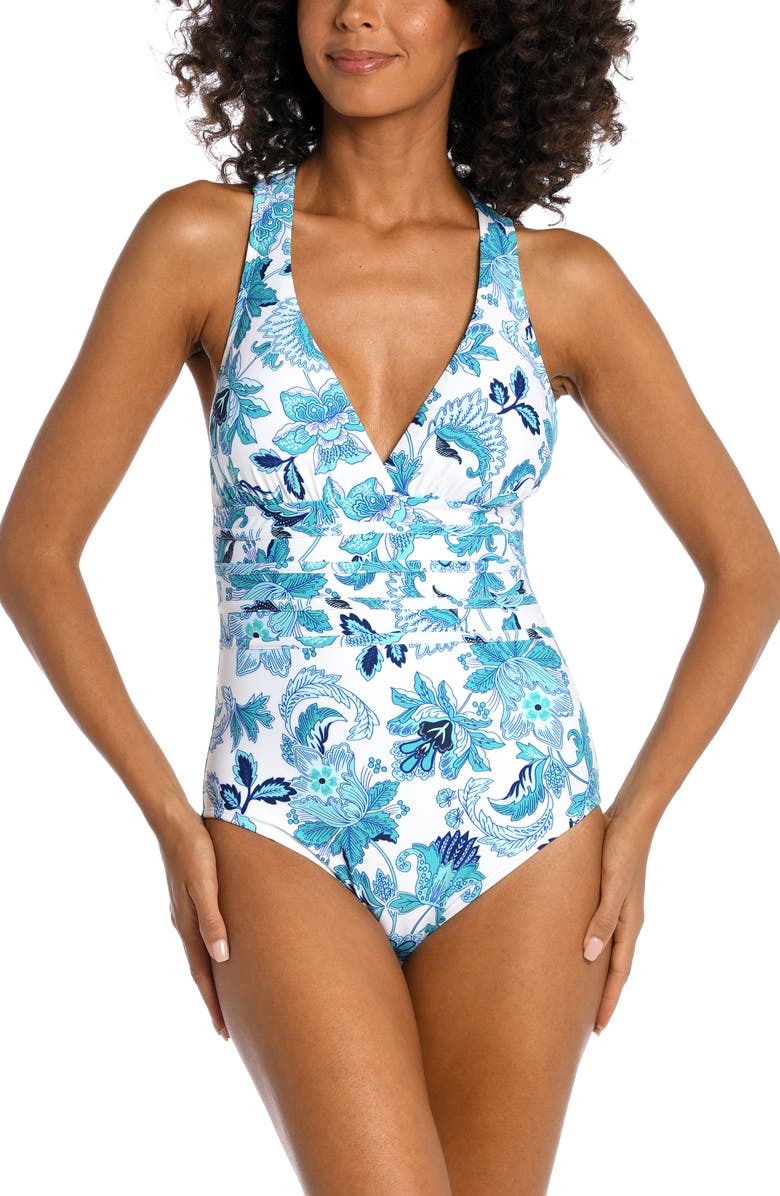 La Blanca Santorini Strappy One-Piece Swimsuit, Main, color, 