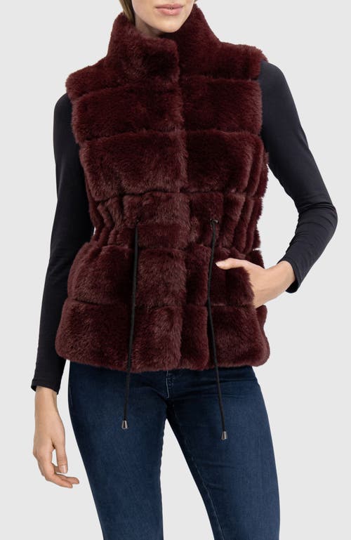 Lyla Grant Fur-free Rex Rabbit (faux Fur) Vest In Burgundy
