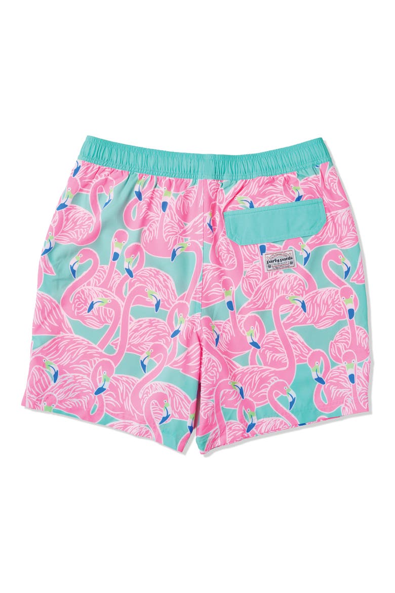 Flockin Aye Happy Hour 7-Inch Swim Trunks, Alternate, color, MINT GREEN