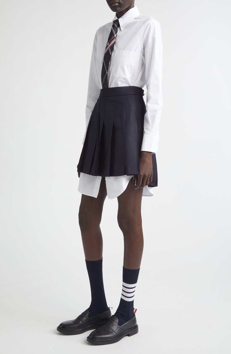 Thom Browne Long Sleeve Oxford Shirtdress, Alternate, color, White