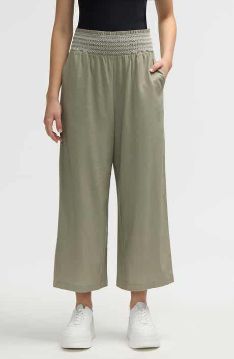 NVLT Smocked Waist Cropped Pants