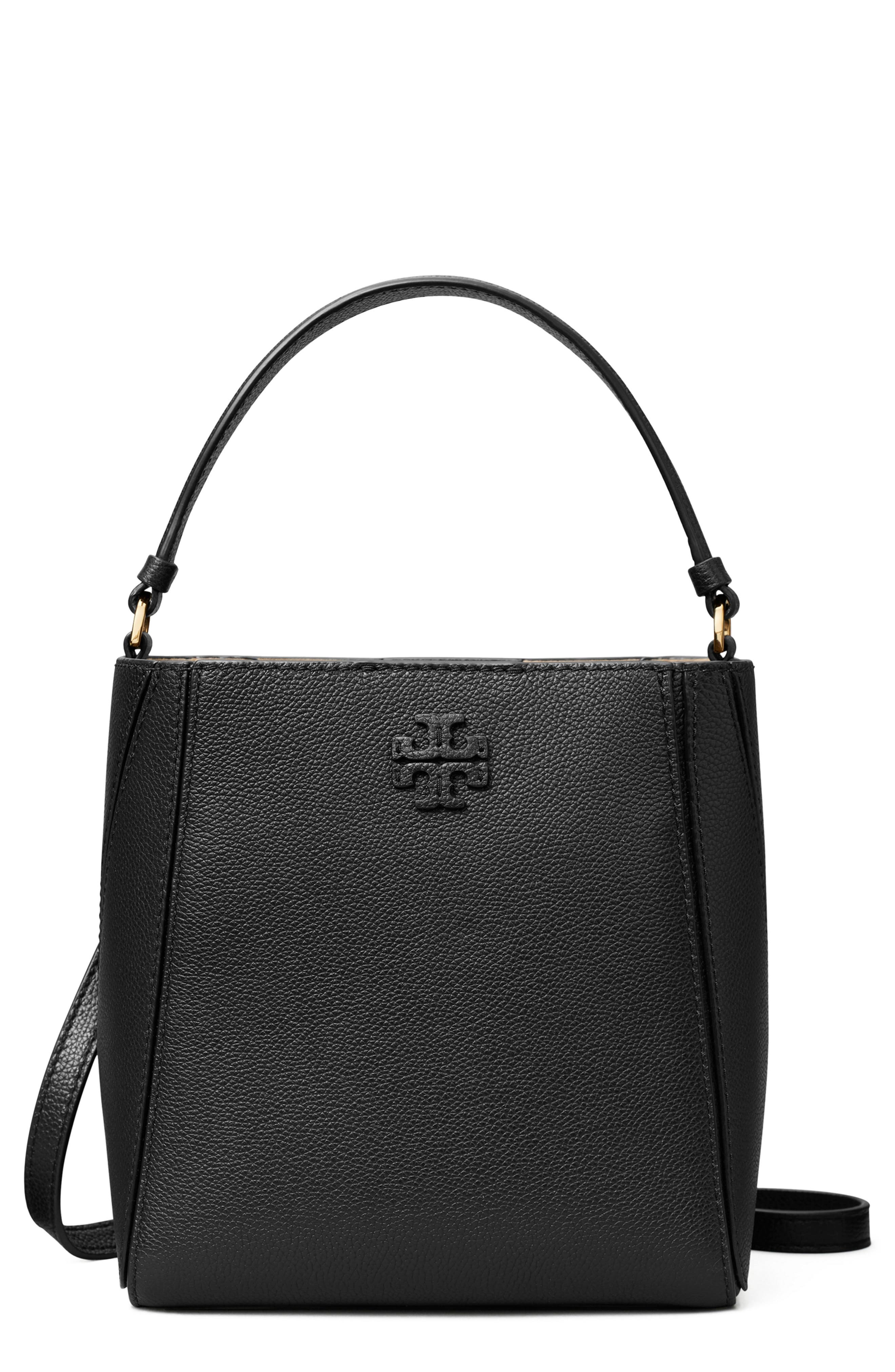 Tory Burch Small McGraw Leather Bucket Bag, Main, color, 