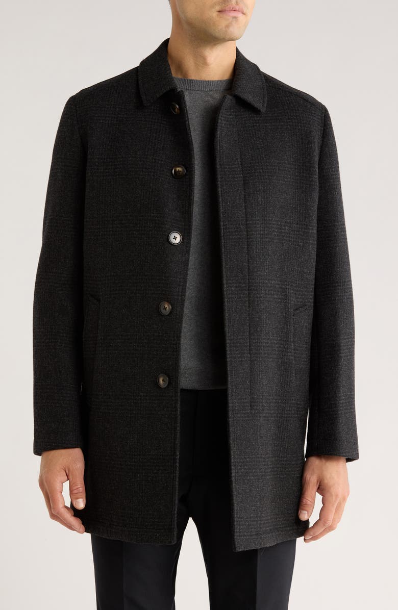 Cardinal of Canada Check Wool Blend Coat, Main, color, Charcoal