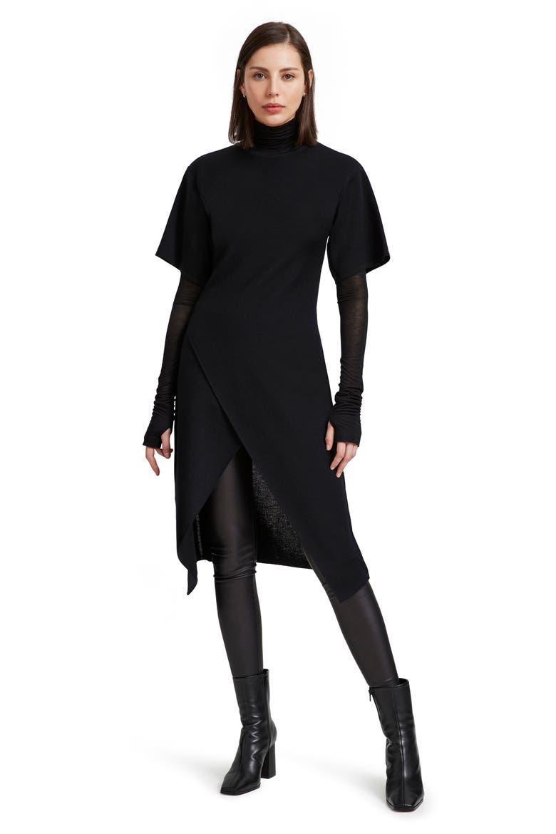 Koya Merino Wool Tunic, Alternate, color, BLACK