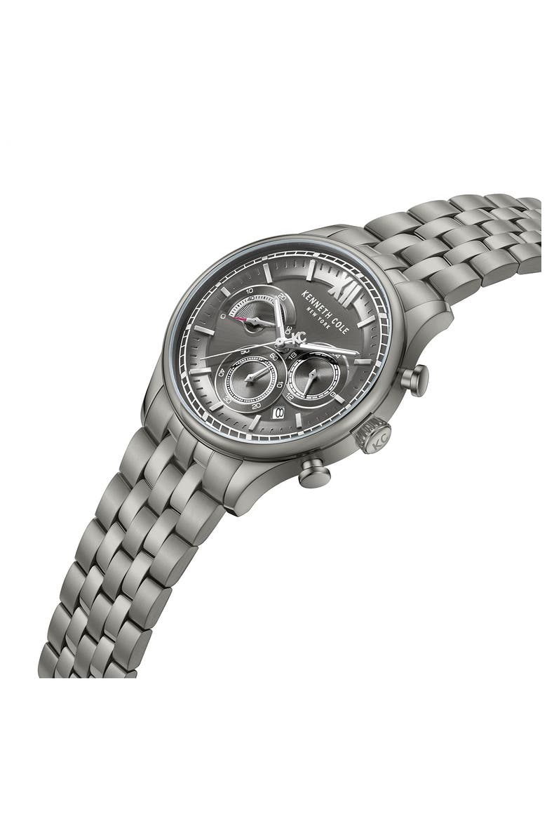 Multi-Function Chronograph Bracelet Watch, Alternate, color, LIGHT GRAY / GUN
