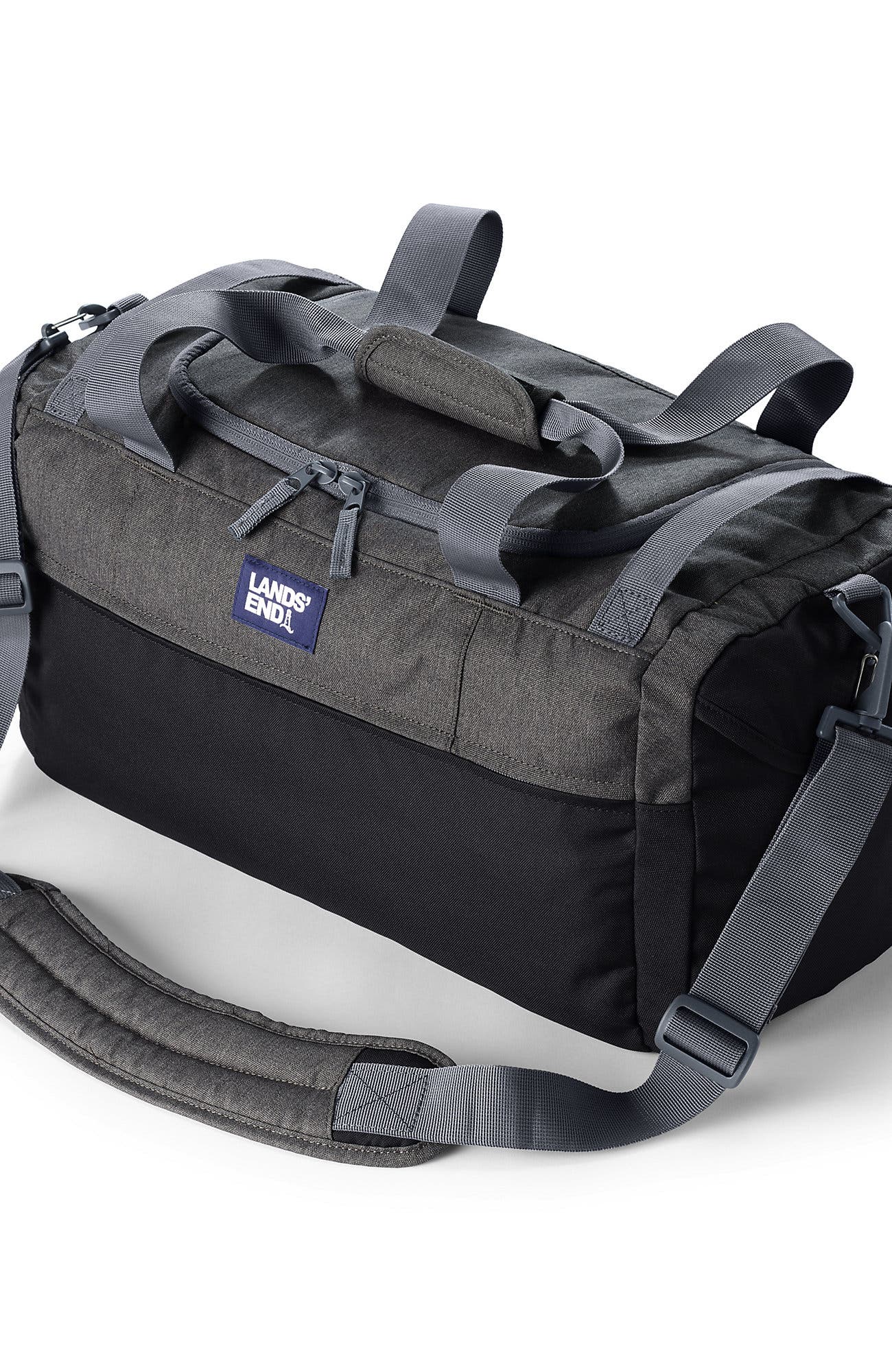 Lands' End Small All Purpose Travel Duffle Bag, Alternate, color, Oxidized Gray Heather