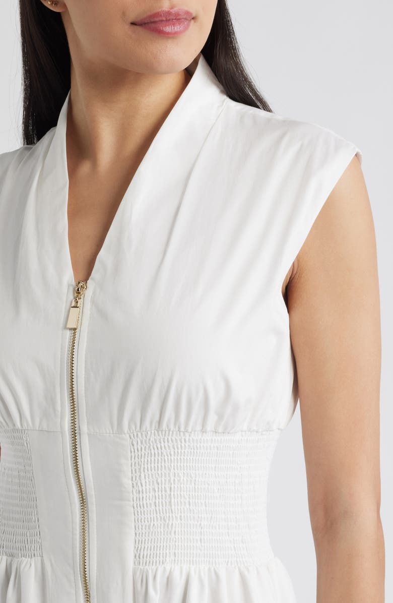 Vince Camuto Sleeveless Cotton Midi Dress, Alternate, color, Ivory