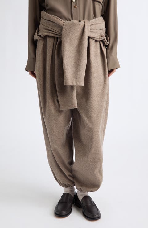Heavyweight Wool Joggers with Attached Sweatshirt