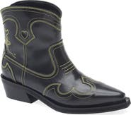Ganni Embroidered Western Bootie