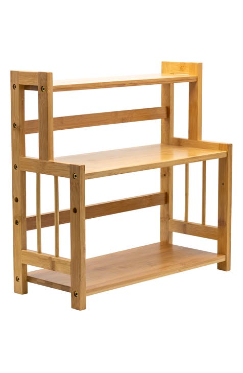 Bamboo Wood 3-Tier Standing Rack Organizer