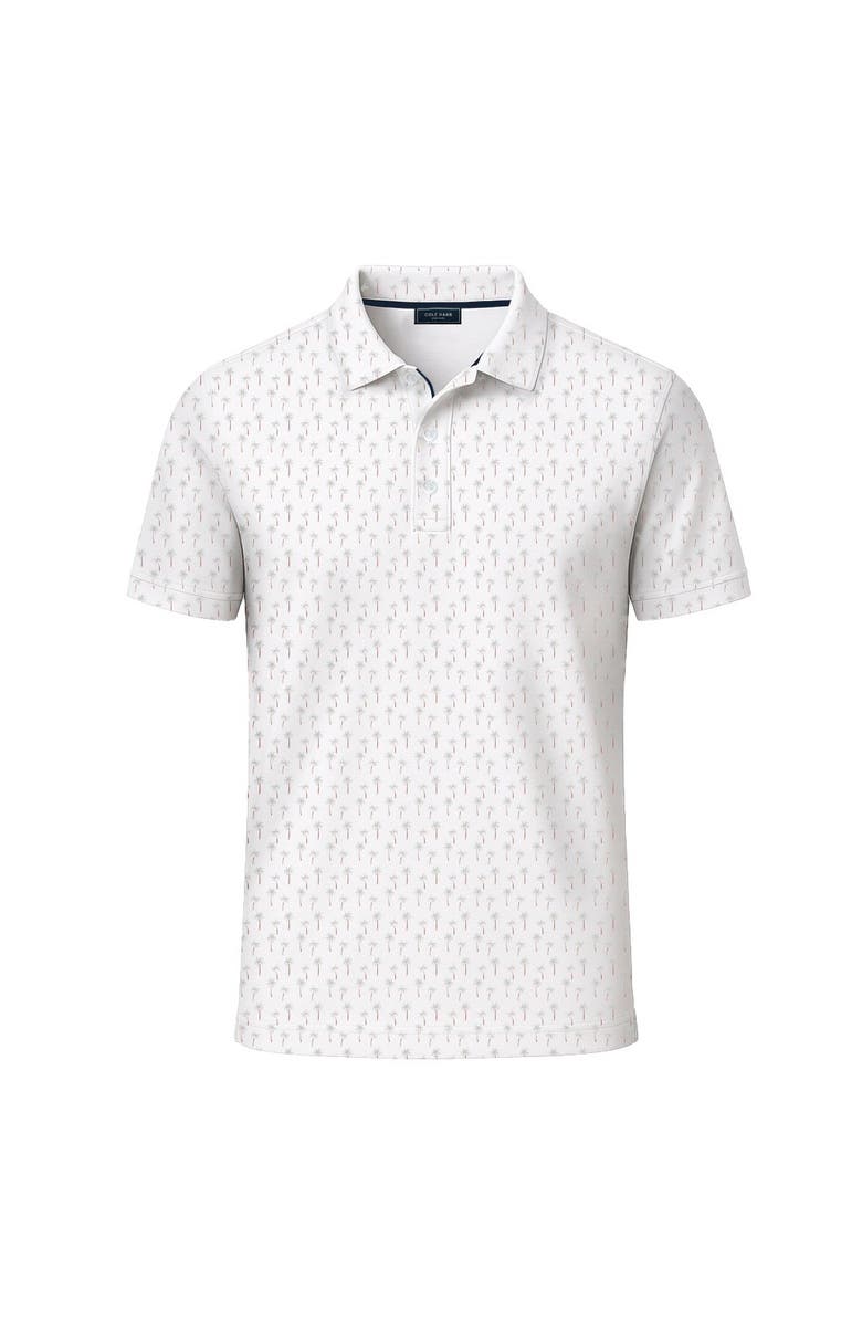 Cole Haan Golf Apparel Cobbler Polo, Main, color, White/Silt Green Palm Trees
