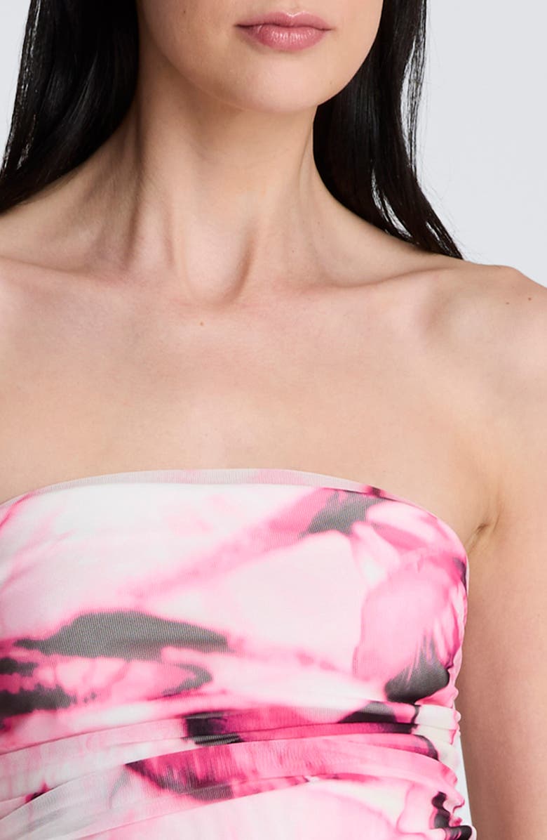 Kenneth Cole Strapless Floral Maxi Dress, Alternate, color, Pop Pink Multi