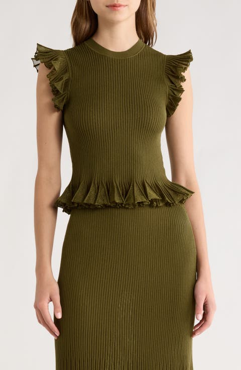 Leila Ruffle Cap Sleeve Sweater