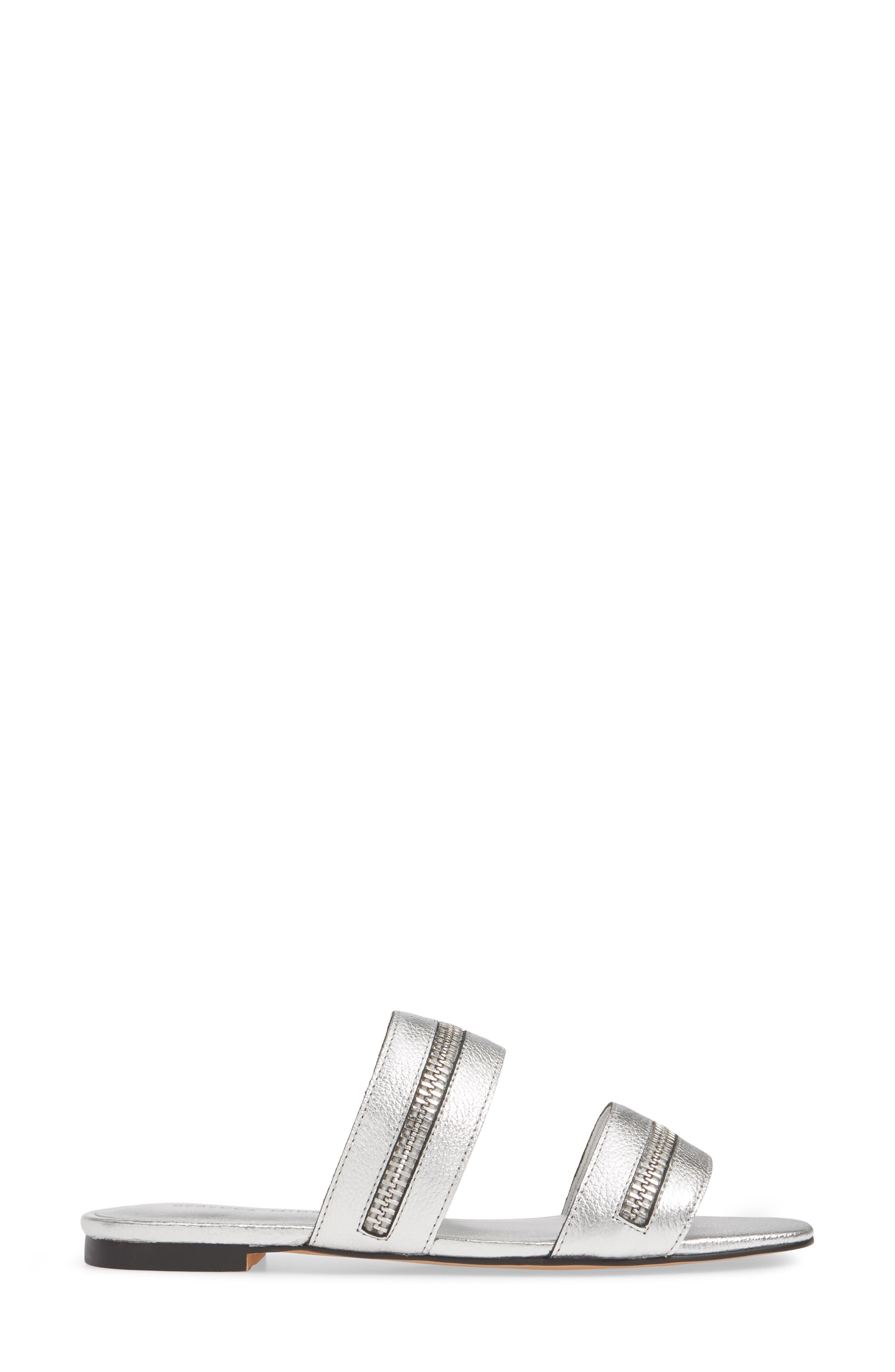 Marciann Slide Sandal, Alternate, color, SILVER LEATHER
