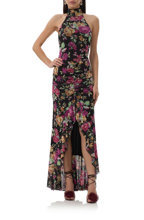 Mirella High-Low Mesh Halter Dress