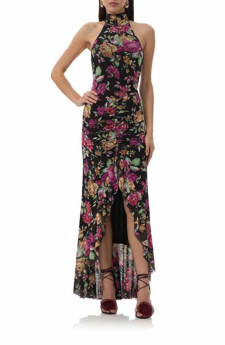 AFRM Mirella High-Low Mesh Halter Dress