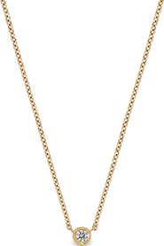 Bony Levy Petite Bezel Diamond Solitaire Necklace