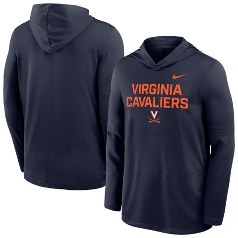 Men's Nike Navy Virginia Cavaliers 2025 Sideline Dri-FIT Long Sleeve Hoodie T-Shirt