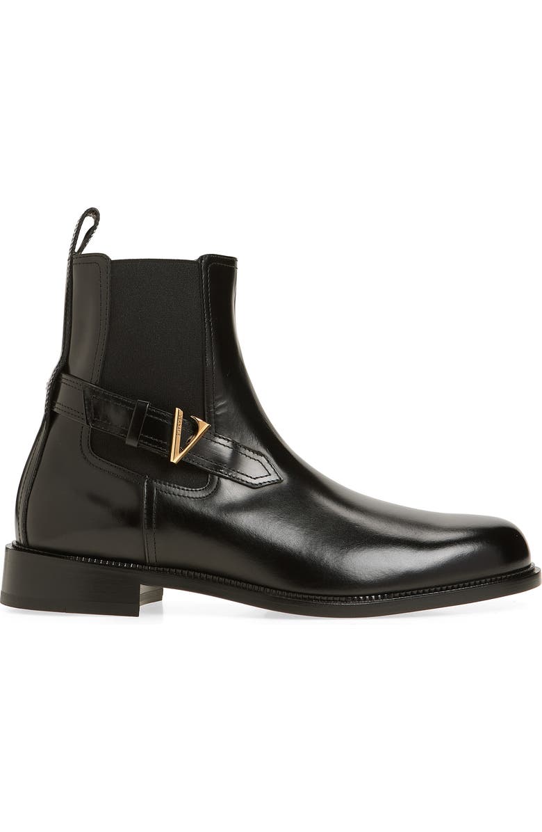Versace VLOGO Chelsea Boot, Alternate, color, Black-Versace Gold
