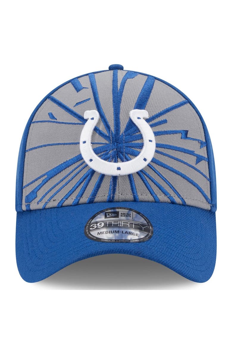 Men's New Era Gray/Royal Indianapolis Colts Shattered 39THIRTY Flex Hat, Alternate, color, Gray