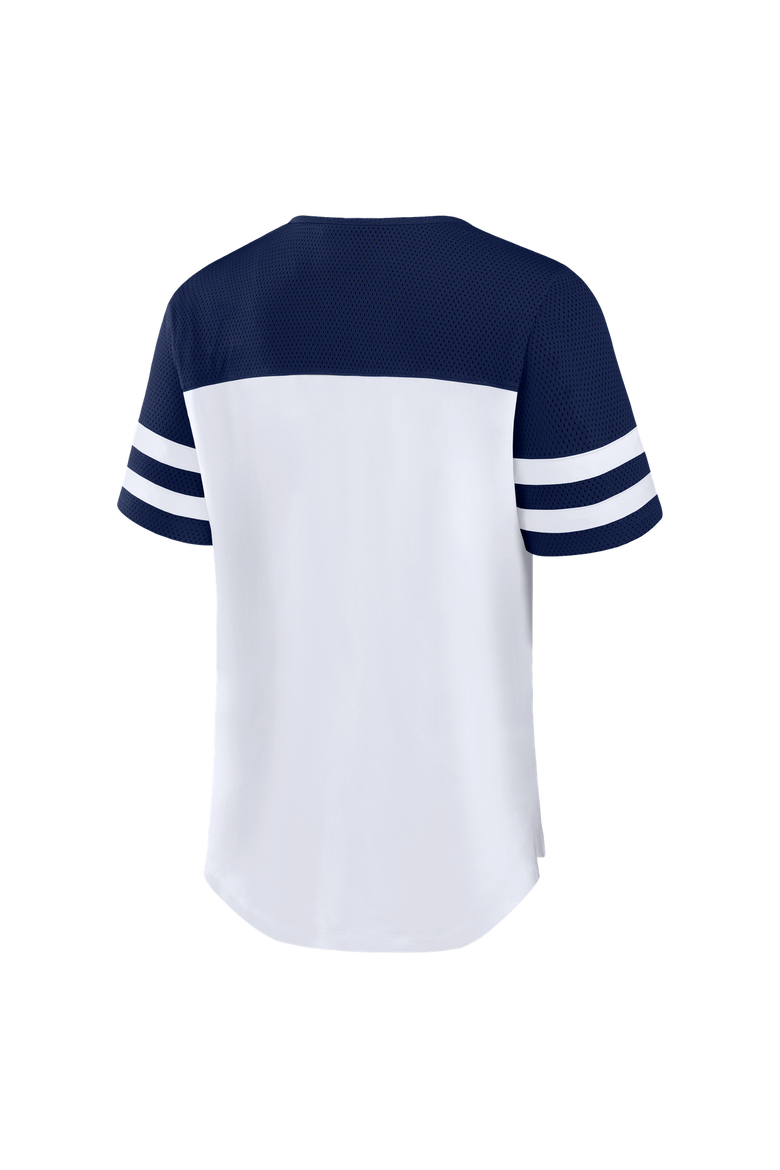Women's Fanatics White/Navy Dallas Cowboys Touchdown Pass Athena Lace-Up T-Shirt, Alternate, color, White