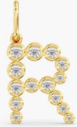Everlee Bezel Letter "R" Lab Diamond Charm in 14K