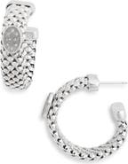 MESHMERISE Diamond Oval Hoop Earrings - 0.12ct.