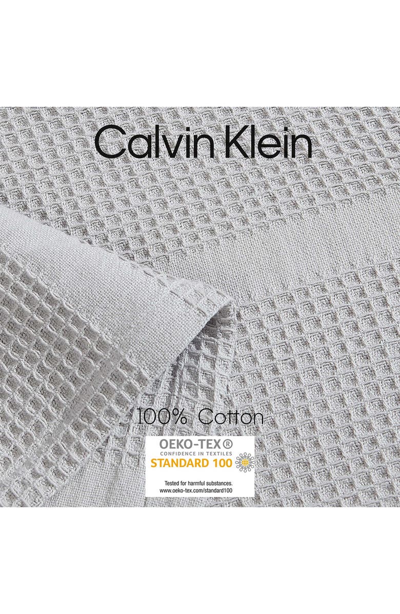 Calvin Klein Waffle Weave Stripe Cotton Blanket, Alternate, color, 