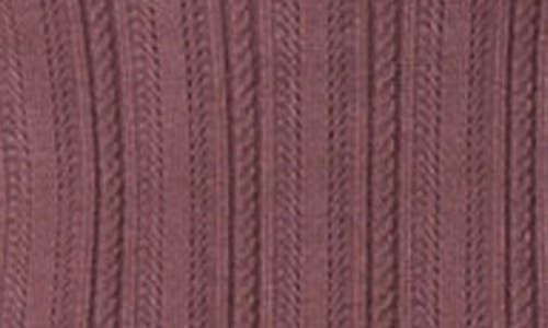 Find Me Now Toddy Mixed Stitch Crop Sweater In Aubergine