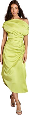 Coast One Shoulder Satin Midi Dress