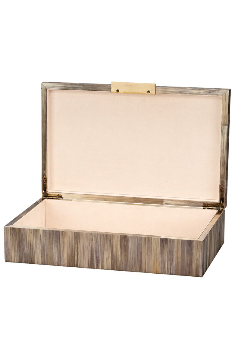 Palm Marquetry Decorative Box, Alternate, color, Grey