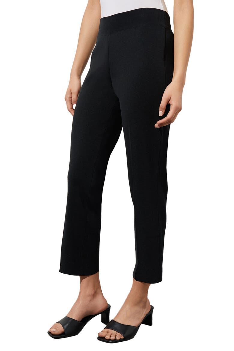 Pull-On Straight Leg Ankle Pants, Alternate, color, BLACK