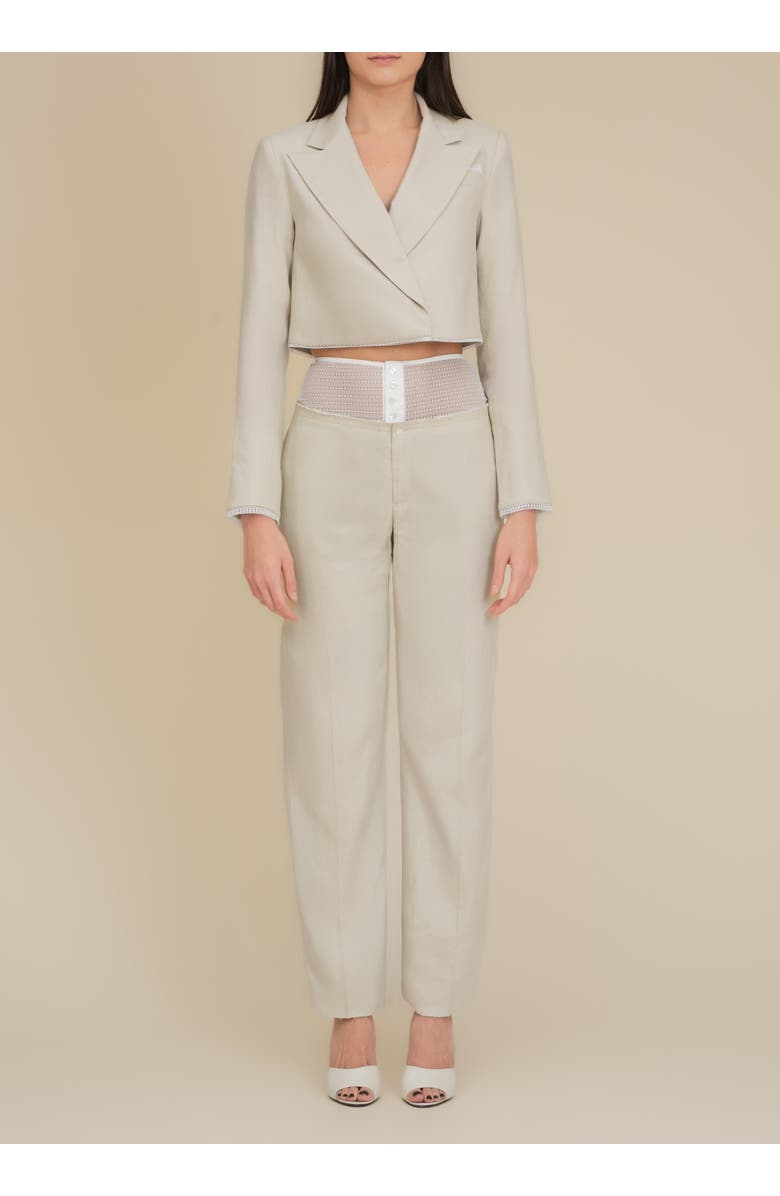 Contessa Mills Linen Laissez High-Waisted Stretch Pants, Alternate, color, Beige