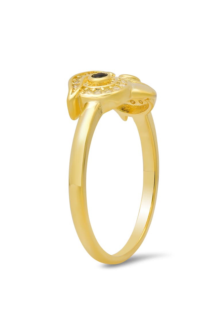 Sterling Silver Owl CZ Ring, Alternate, color, GOLD