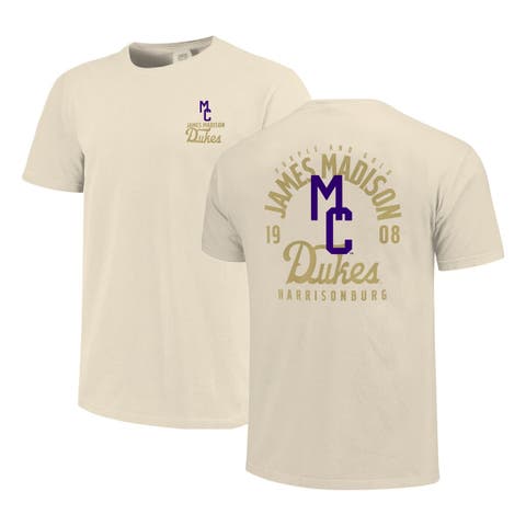 Men's Cream James Madison Dukes Comfort Colors Mascot Overlay T-Shirt