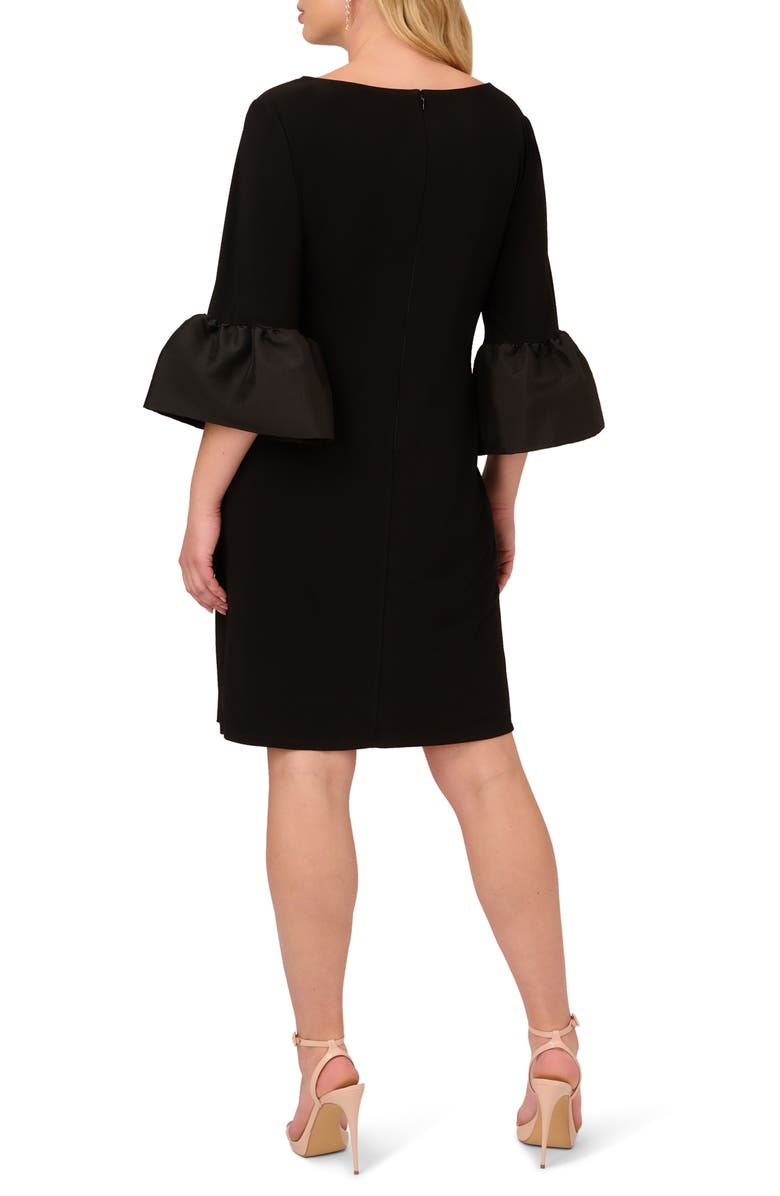 Adrianna Papell Bell Sleeve Jersey Sheath Dress, Alternate, color, Black