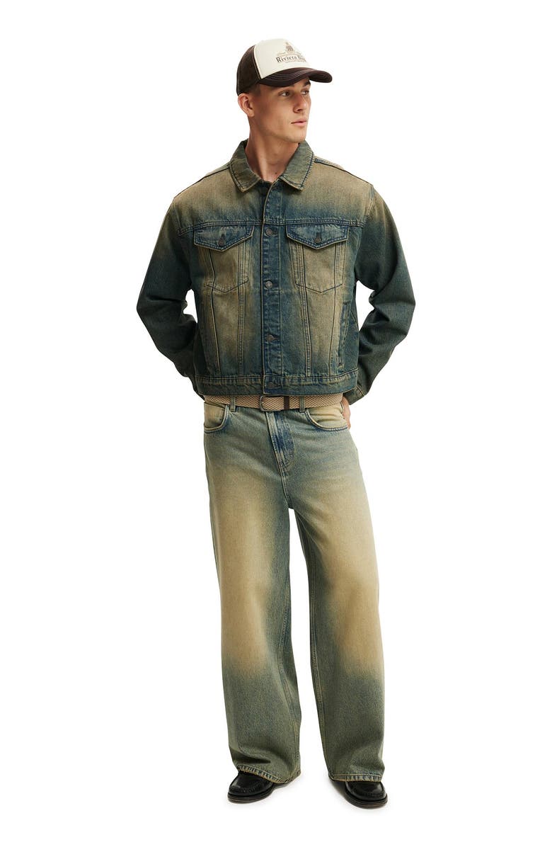 Cotton On Men's Denim Trucker Jacket, Alternate, color, Y2k Washed Blue