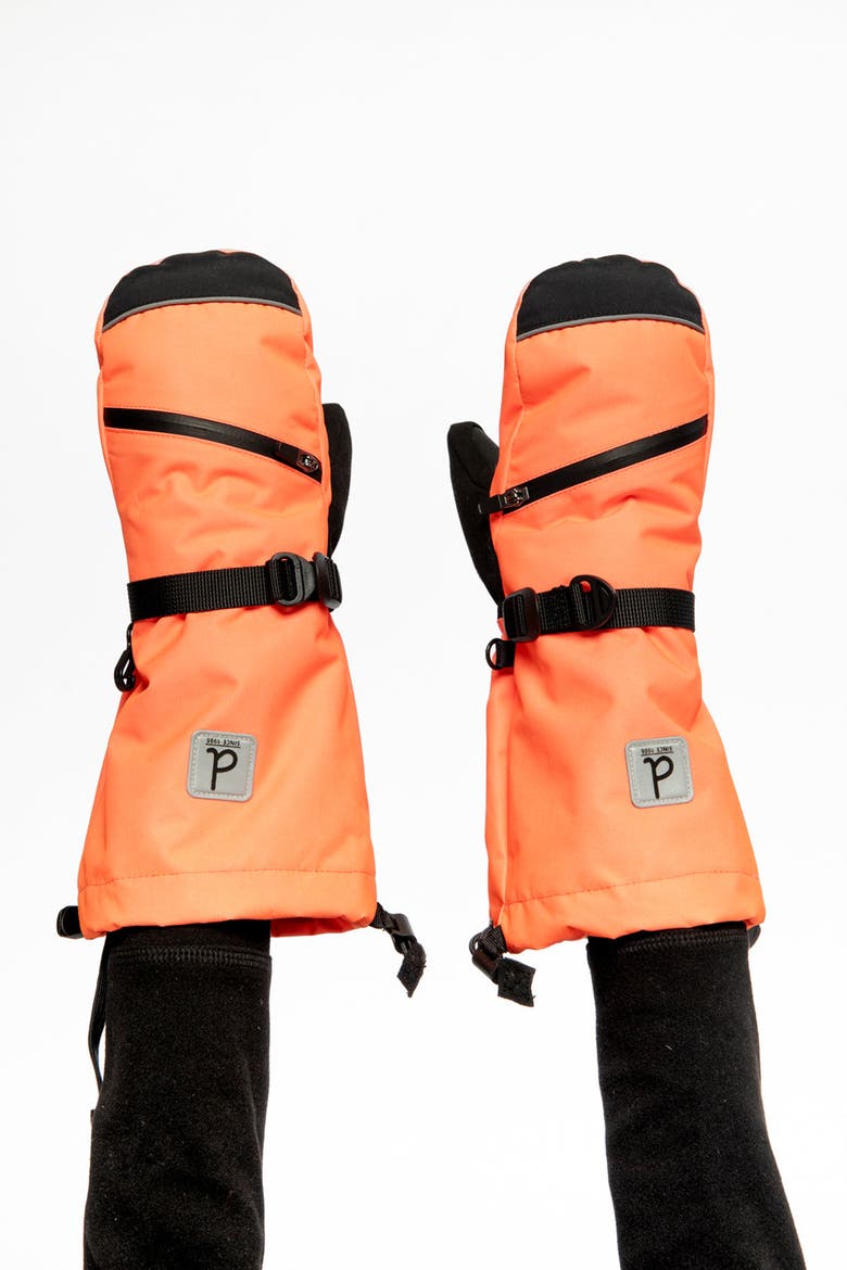 Teknik Cordura Fingertips Waterproof Winter Mittens, Alternate, color, Bright Orange