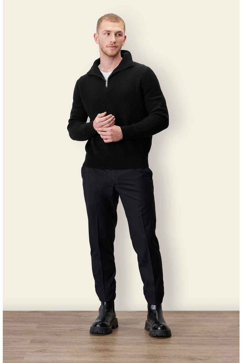 Shane Cashmere Quarter Zip Pullover, Main, color, Black