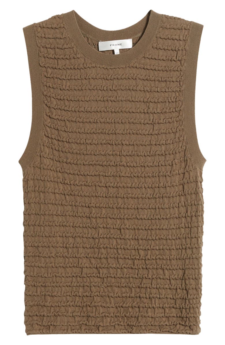 FRAME Smocked Silk Blend Sleeveless Top, Alternate, color, Sage