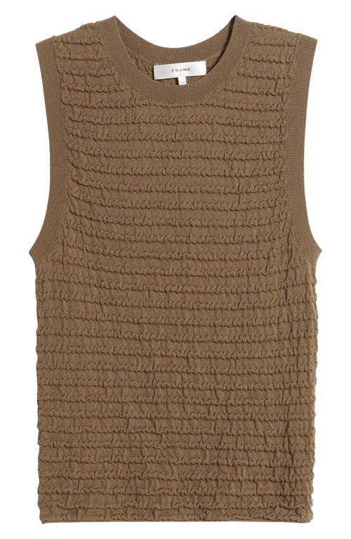 Frame Smocked Silk Blend Sleeveless Top In Green