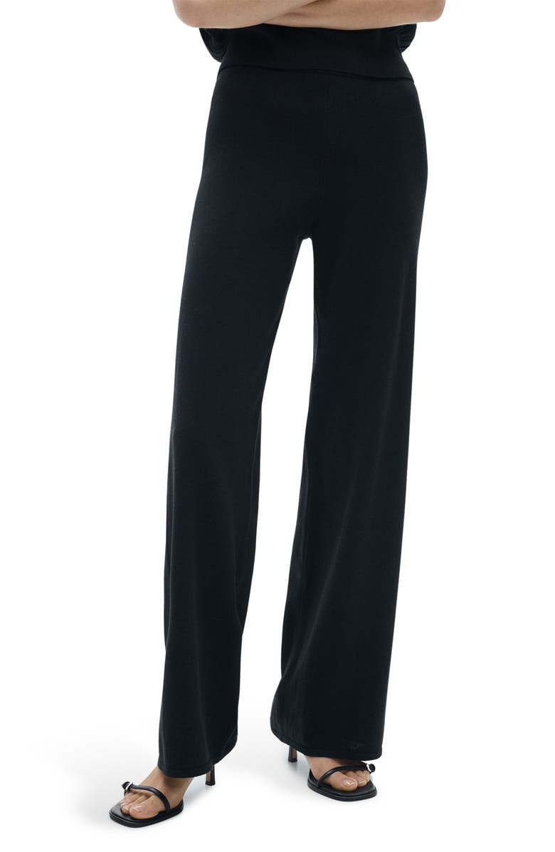 MANGO Pull-On Wide Leg Knit Pants, Main, color, 