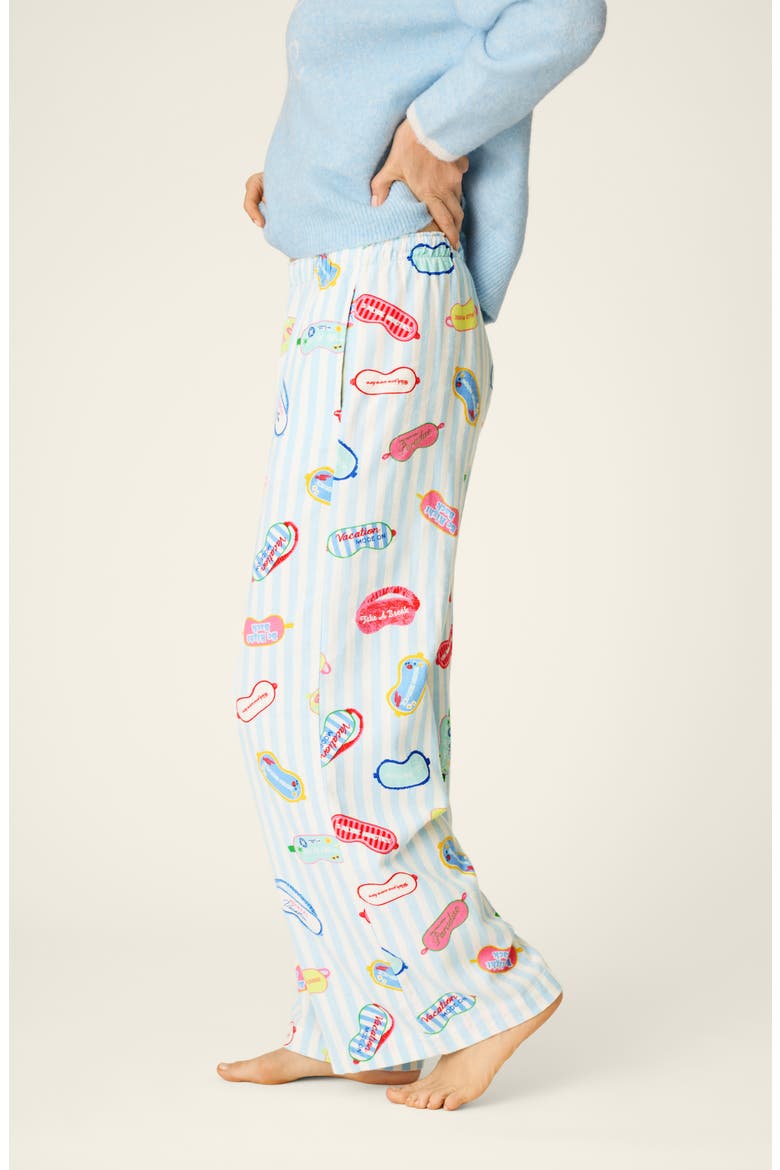 Flannel Pajama Pants, Alternate, color, BREEZE