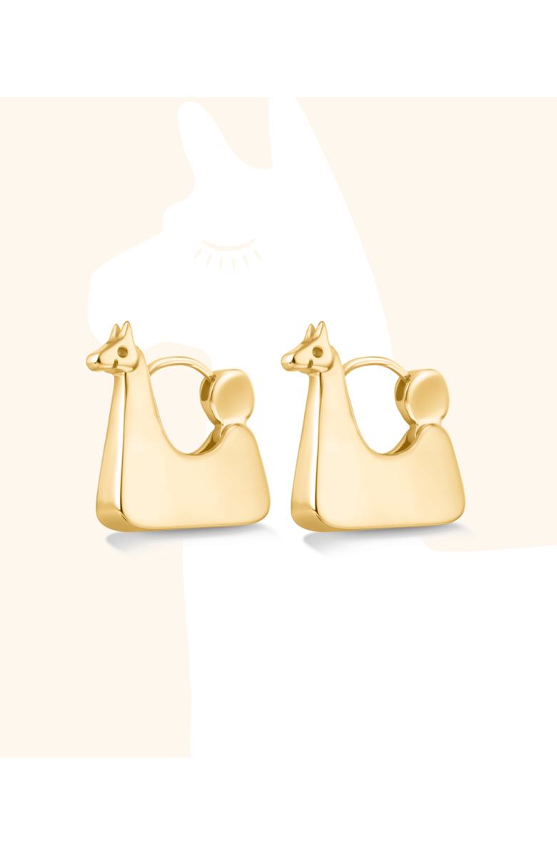 Hey Harper Llama Earrings, Main, color, Gold