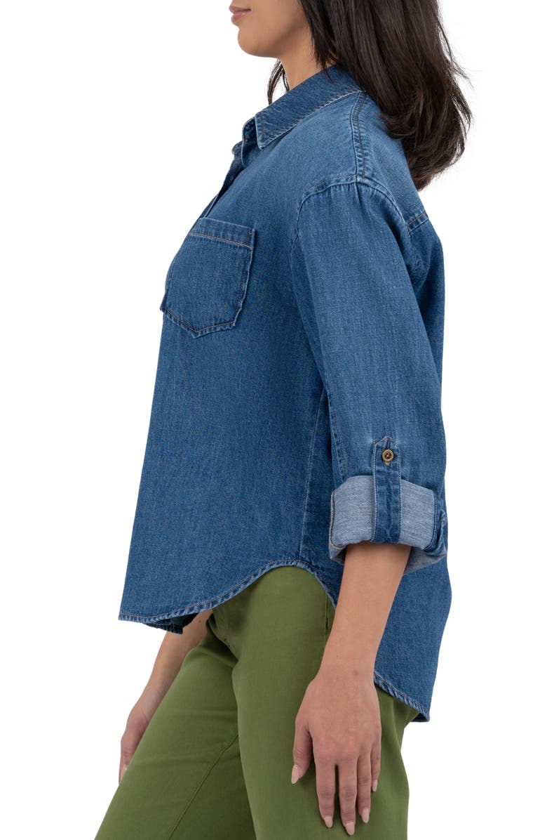 KUT from the Kloth Leighton Denim Button-Up Shirt, Alternate, color, 