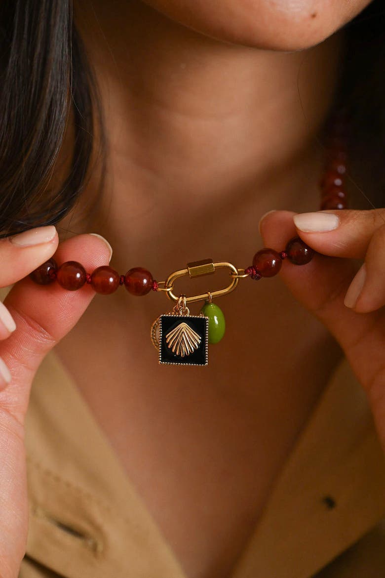Porto Necklace, Alternate, color, Pomegranate