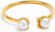 ADIBA Double Pearl 18k Plated Stainless Steel Ring